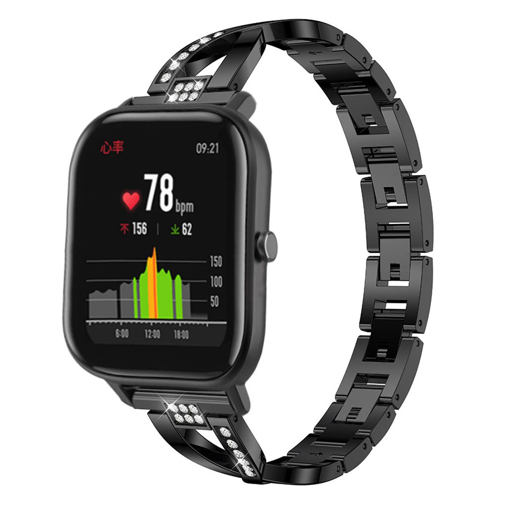 Vildt pænt Amazfit GTS Metal og Rhinsten Rem - Sort#serie_1