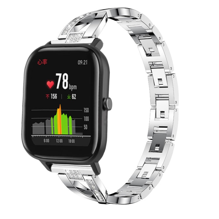 Vildt pænt Amazfit GTS Metal og Rhinsten Rem - Sølv#serie_2