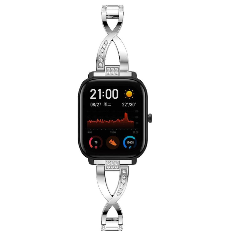 Vildt pænt Amazfit GTS Metal og Rhinsten Rem - Sølv#serie_2