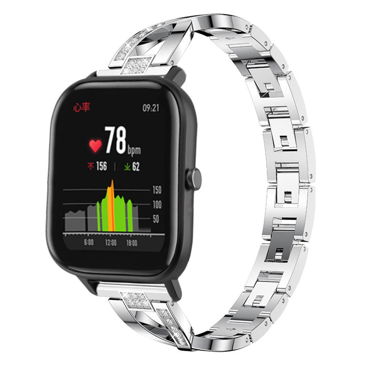 Vildt pænt Amazfit GTS Metal og Rhinsten Rem - Sølv#serie_2