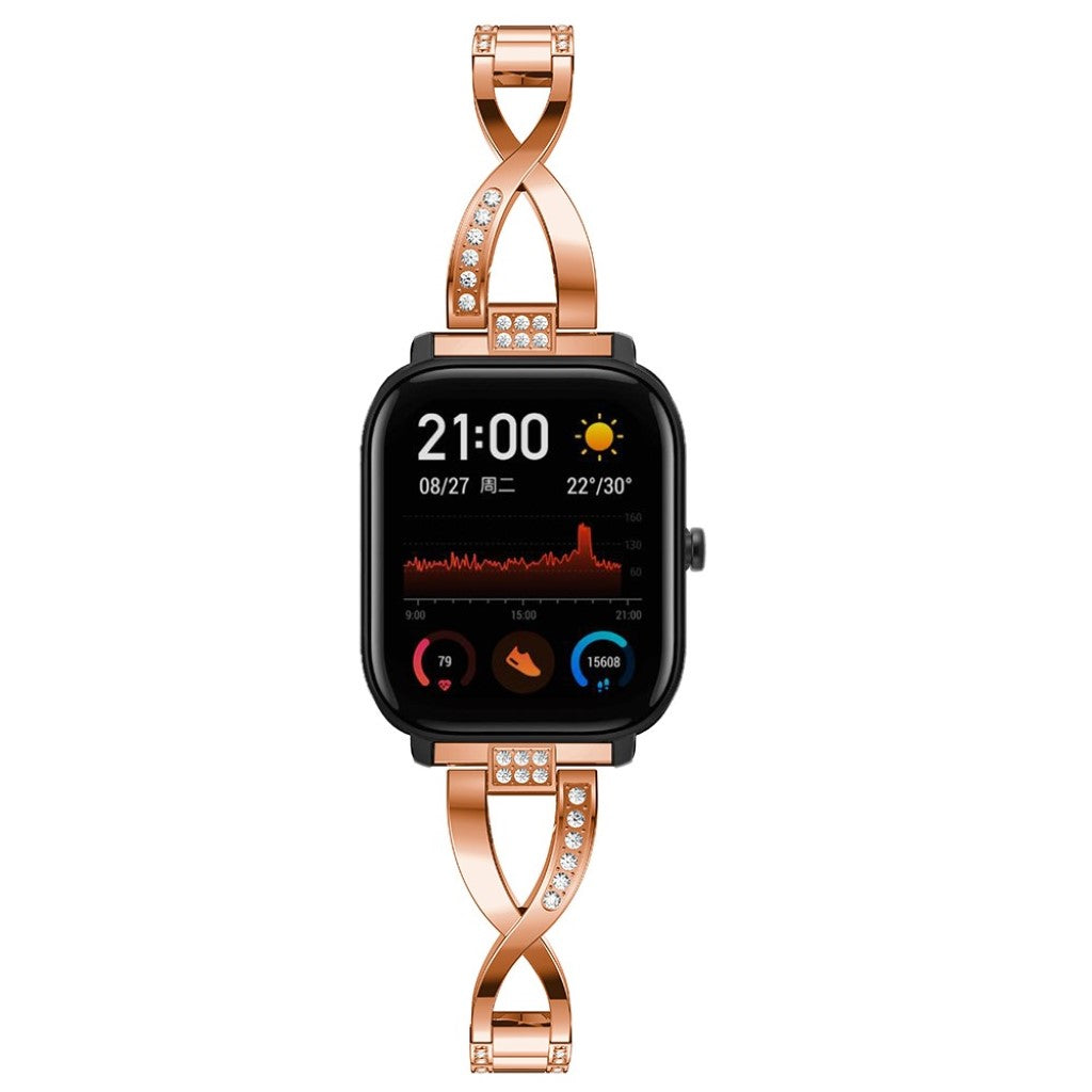 Vildt pænt Amazfit GTS Metal og Rhinsten Rem - Pink#serie_3