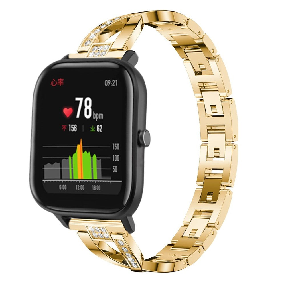 Vildt pænt Amazfit GTS Metal og Rhinsten Rem - Guld#serie_4