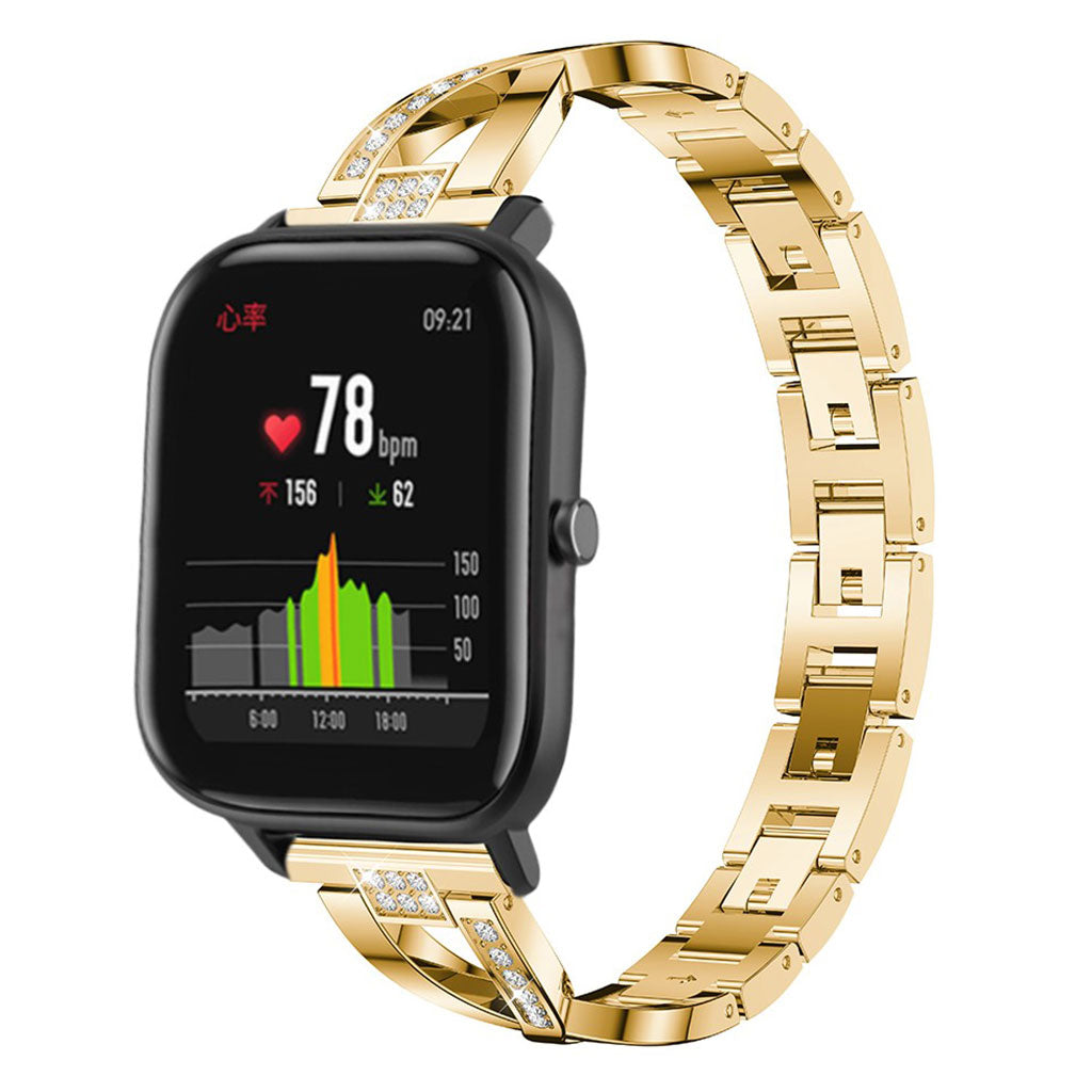 Vildt pænt Amazfit GTS Metal og Rhinsten Rem - Guld#serie_4