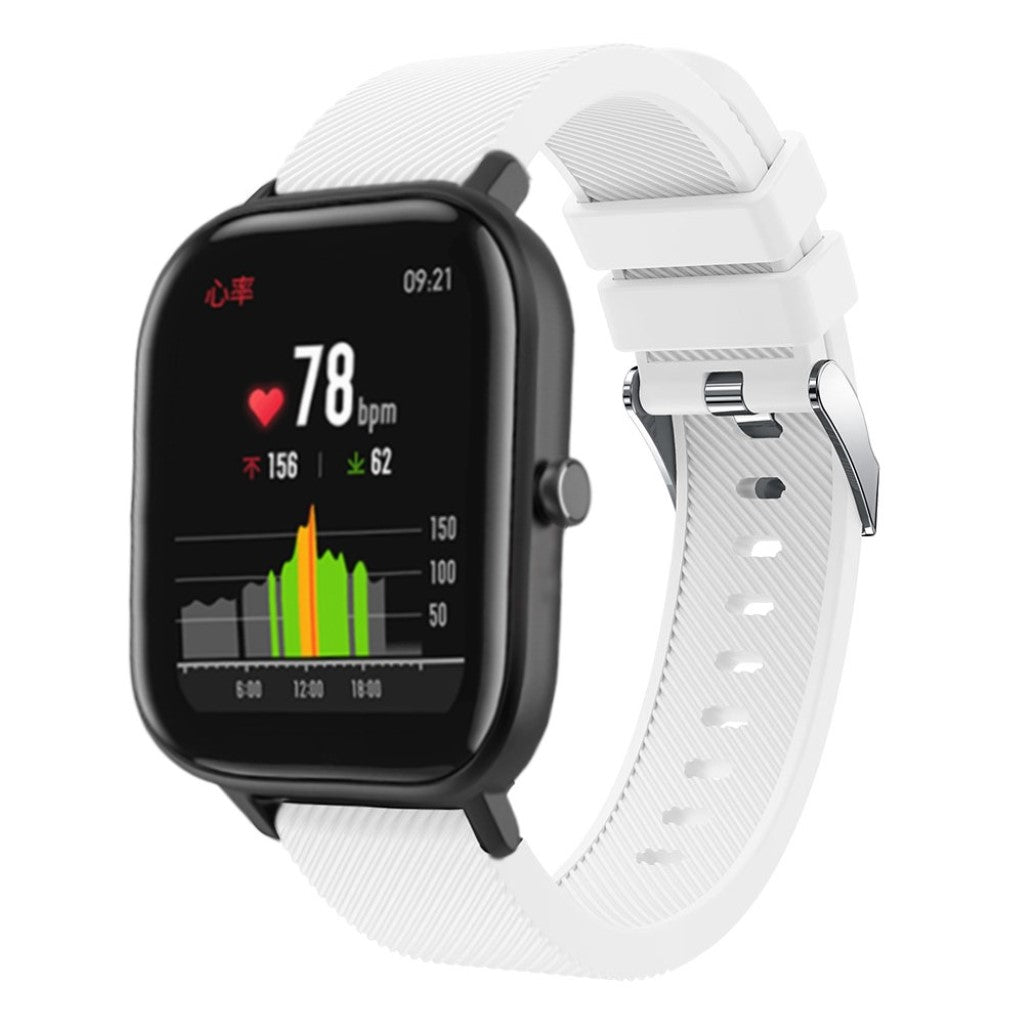 Rigtigt godt Amazfit GTS Silikone Rem - Hvid#serie_2