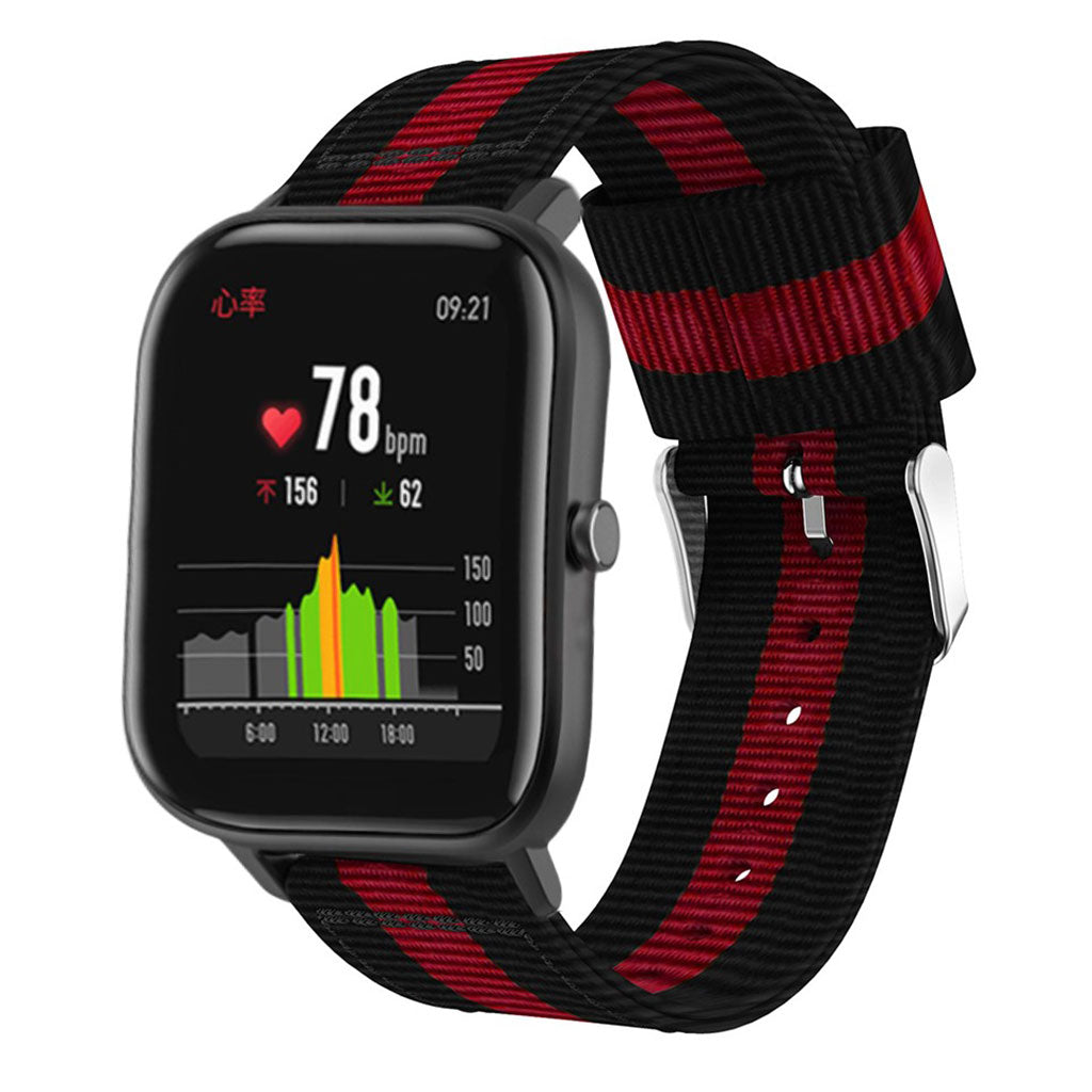 Super nydelig Amazfit GTS Nylon Rem - Rød#serie_1