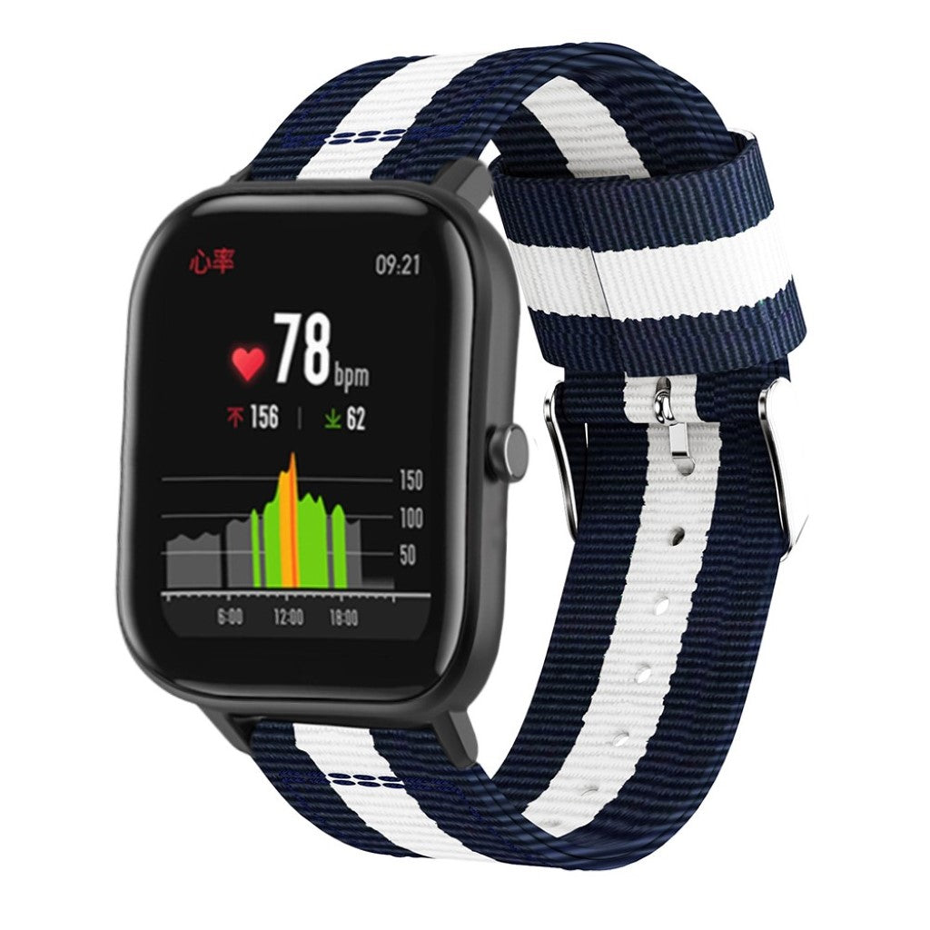 Super nydelig Amazfit GTS Nylon Rem - Blå#serie_5