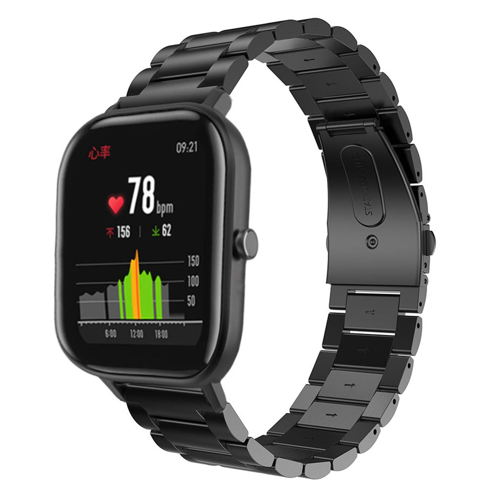 Rigtigt godt Amazfit GTS Metal Rem - Sort#serie_1