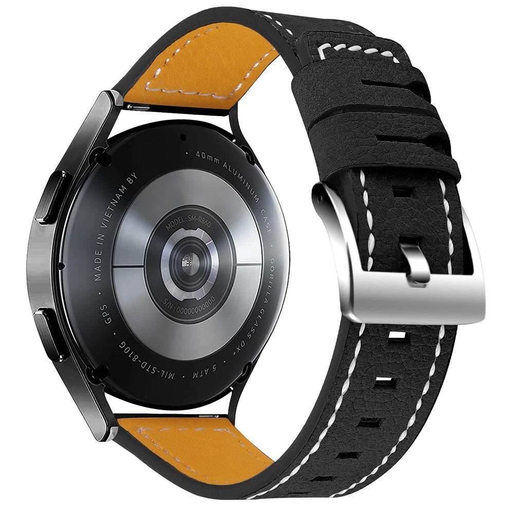 Rigtigt fantastisk Universal Amazfit Ægte læder Rem - Sort#serie_4
