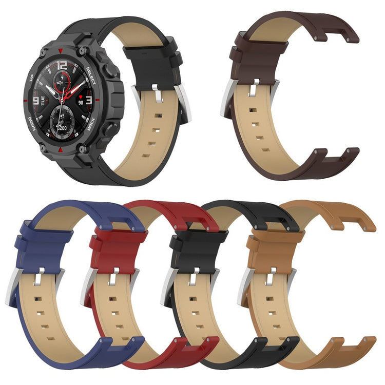 Mega sejt Amazfit T-Rex Ægte læder Rem - Sort#serie_1