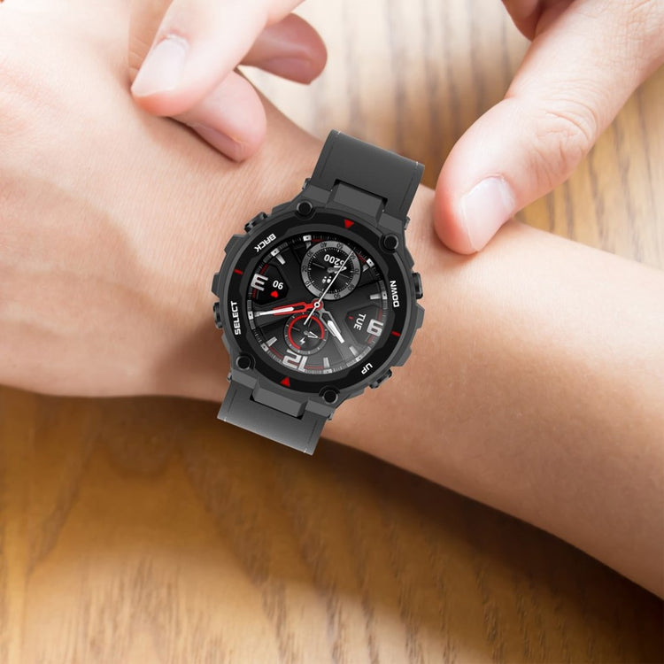 Mega sejt Amazfit T-Rex Ægte læder Rem - Sort#serie_1