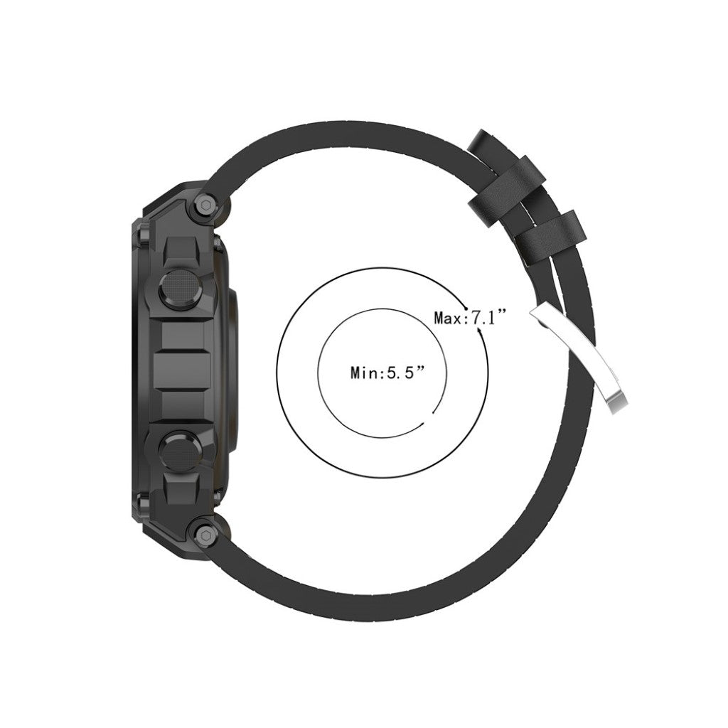 Mega sejt Amazfit T-Rex Ægte læder Rem - Sort#serie_1