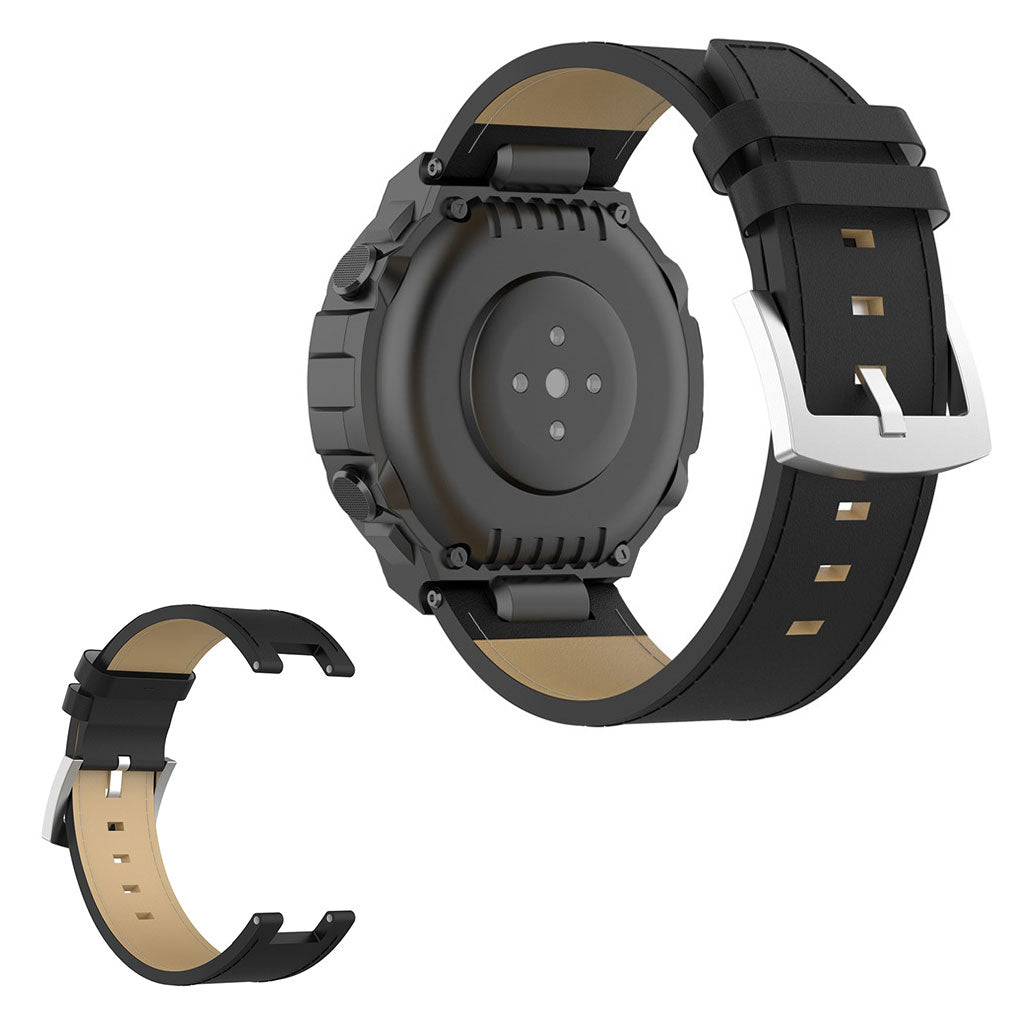 Mega sejt Amazfit T-Rex Ægte læder Rem - Sort#serie_1