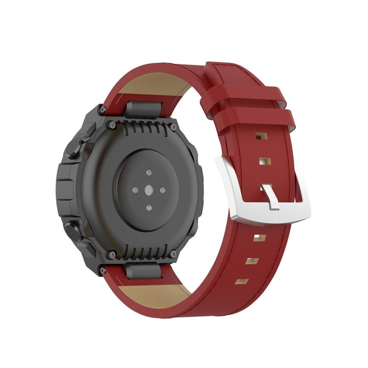 Udsøgt Amazfit T-Rex Ægte læder Rem - Rød#serie_2