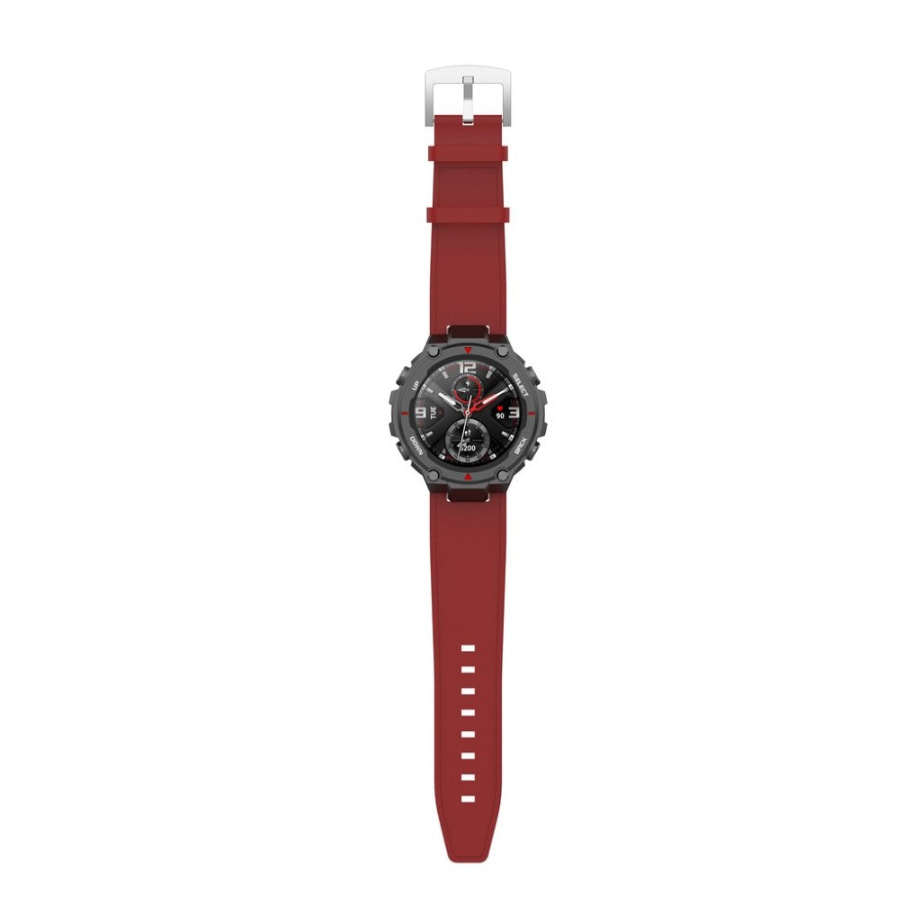 Udsøgt Amazfit T-Rex Ægte læder Rem - Rød#serie_2