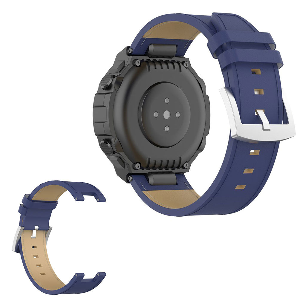 Udsøgt Amazfit T-Rex Ægte læder Rem - Blå#serie_4