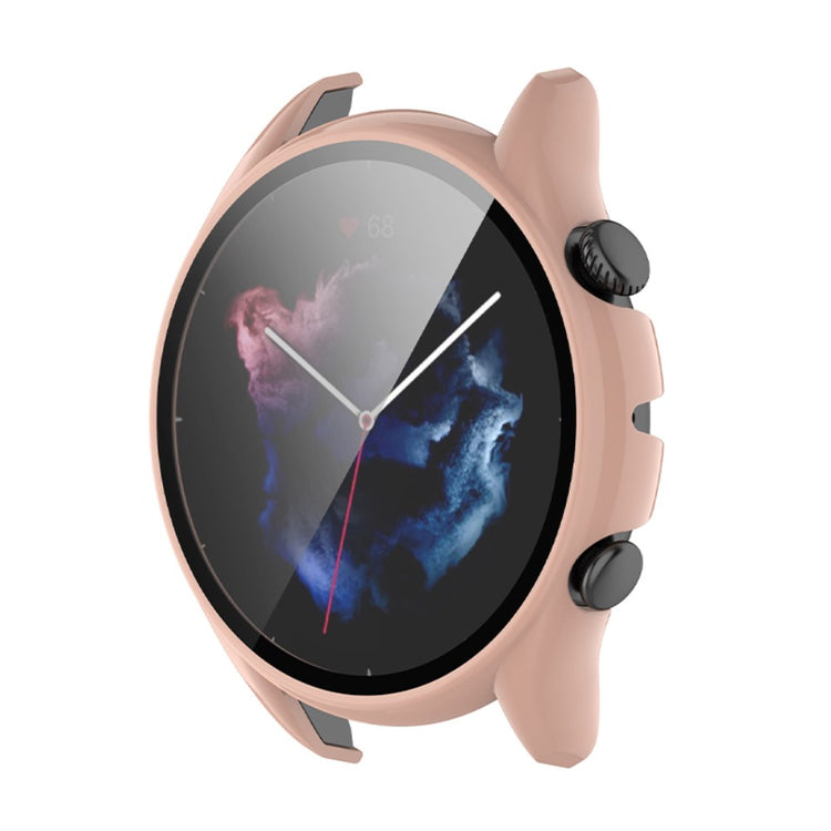 Mega Fed Amazfit GTR 3 / Amazfit GTR 3 Pro Cover med Skærmbeskytter i Plastik og Hærdet Glas - Pink#serie_1