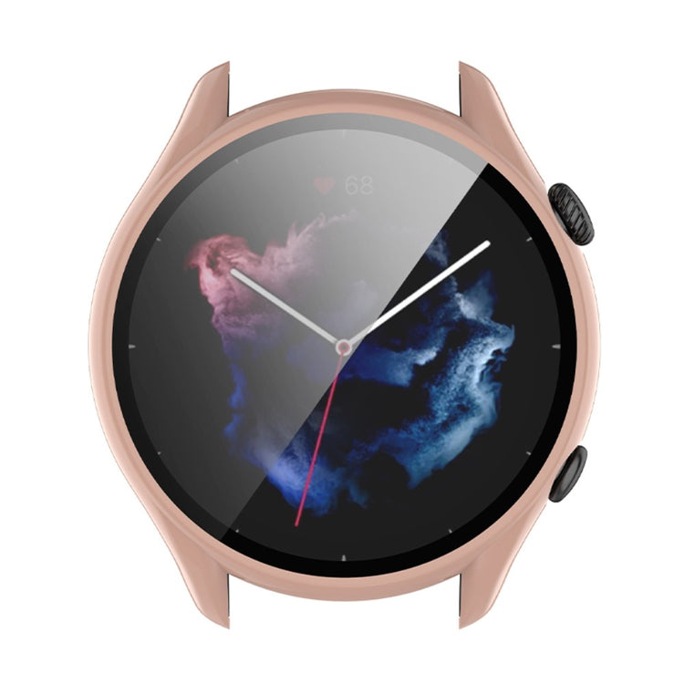 Mega Fed Amazfit GTR 3 / Amazfit GTR 3 Pro Cover med Skærmbeskytter i Plastik og Hærdet Glas - Pink#serie_1