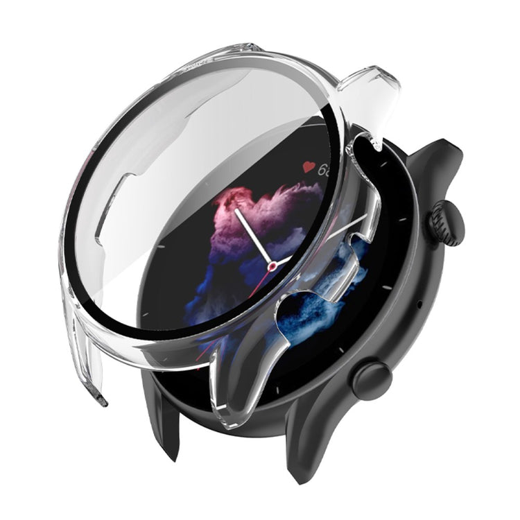 Mega Fed Amazfit GTR 3 / Amazfit GTR 3 Pro Cover med Skærmbeskytter i Plastik og Hærdet Glas - Gennemsigtig#serie_2