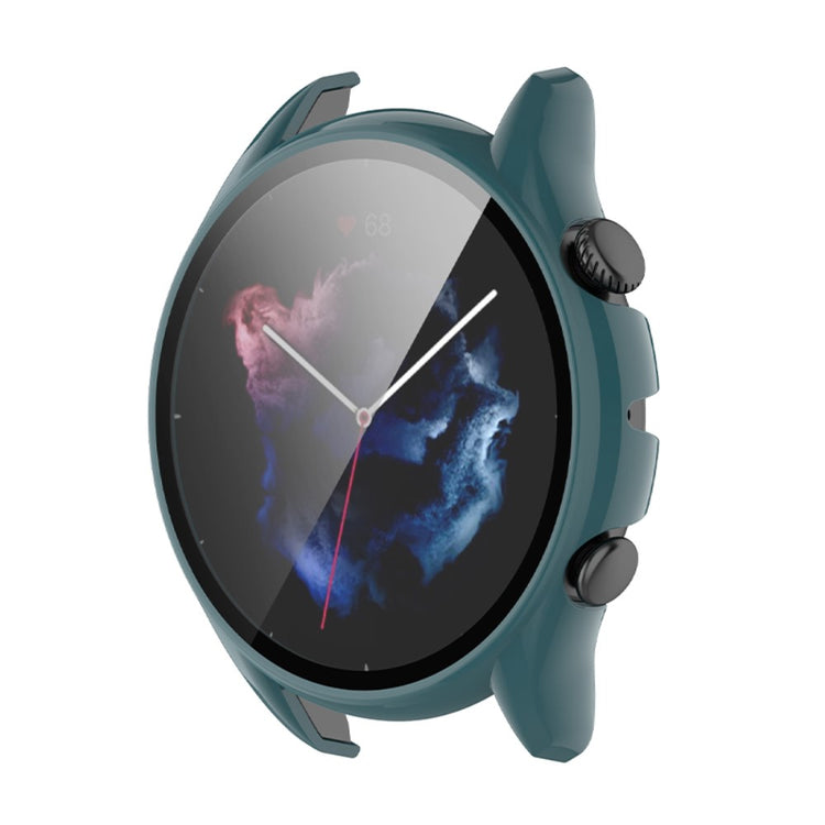 Mega Fed Amazfit GTR 3 / Amazfit GTR 3 Pro Cover med Skærmbeskytter i Plastik og Hærdet Glas - Grøn#serie_3