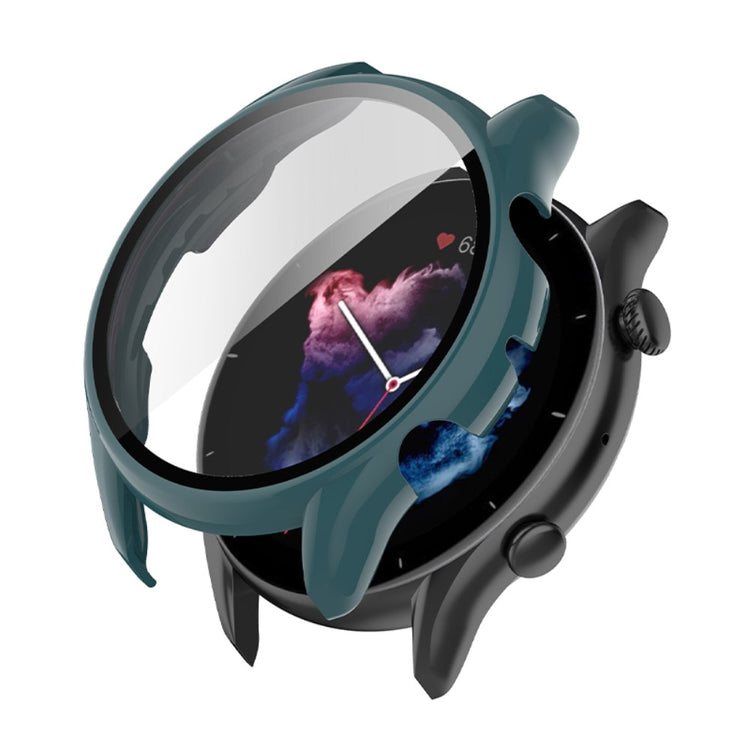 Mega Fed Amazfit GTR 3 / Amazfit GTR 3 Pro Cover med Skærmbeskytter i Plastik og Hærdet Glas - Grøn#serie_3