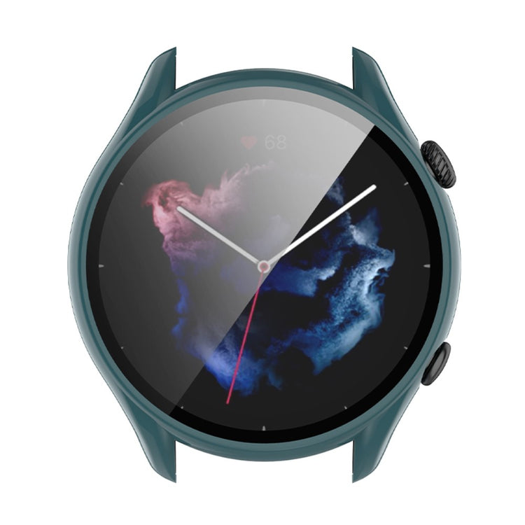 Mega Fed Amazfit GTR 3 / Amazfit GTR 3 Pro Cover med Skærmbeskytter i Plastik og Hærdet Glas - Grøn#serie_3