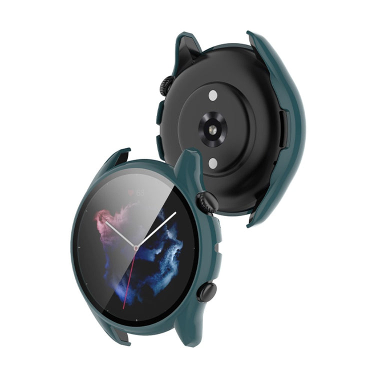Mega Fed Amazfit GTR 3 / Amazfit GTR 3 Pro Cover med Skærmbeskytter i Plastik og Hærdet Glas - Grøn#serie_3