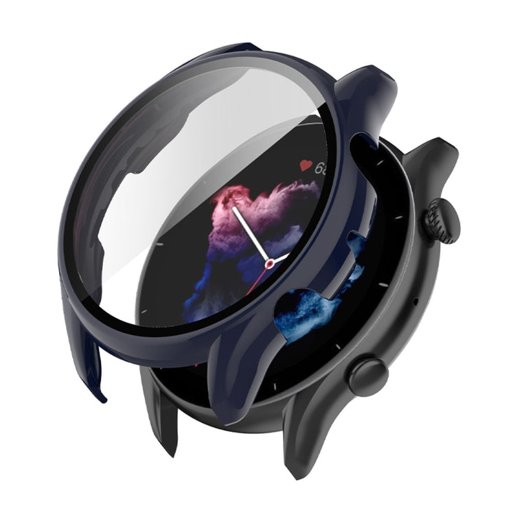 Mega Fed Amazfit GTR 3 / Amazfit GTR 3 Pro Cover med Skærmbeskytter i Plastik og Hærdet Glas - Blå#serie_4