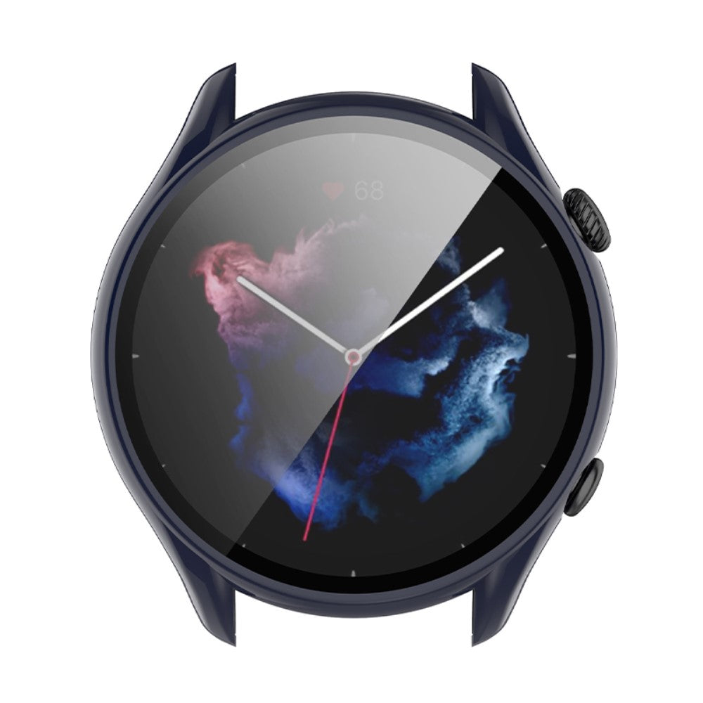 Mega Fed Amazfit GTR 3 / Amazfit GTR 3 Pro Cover med Skærmbeskytter i Plastik og Hærdet Glas - Blå#serie_4