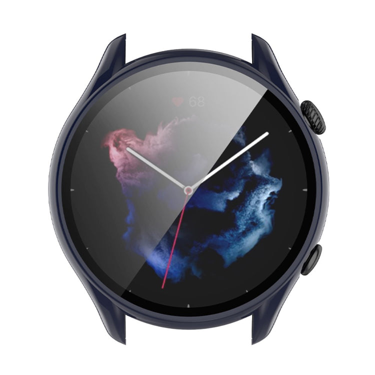 Mega Fed Amazfit GTR 3 / Amazfit GTR 3 Pro Cover med Skærmbeskytter i Plastik og Hærdet Glas - Blå#serie_4