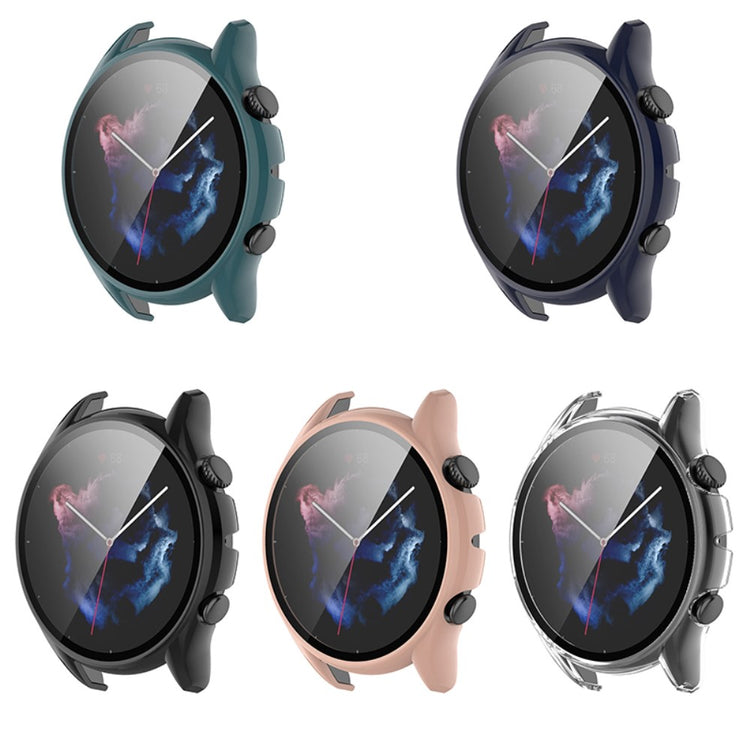Mega Fed Amazfit GTR 3 / Amazfit GTR 3 Pro Cover med Skærmbeskytter i Plastik og Hærdet Glas - Blå#serie_4