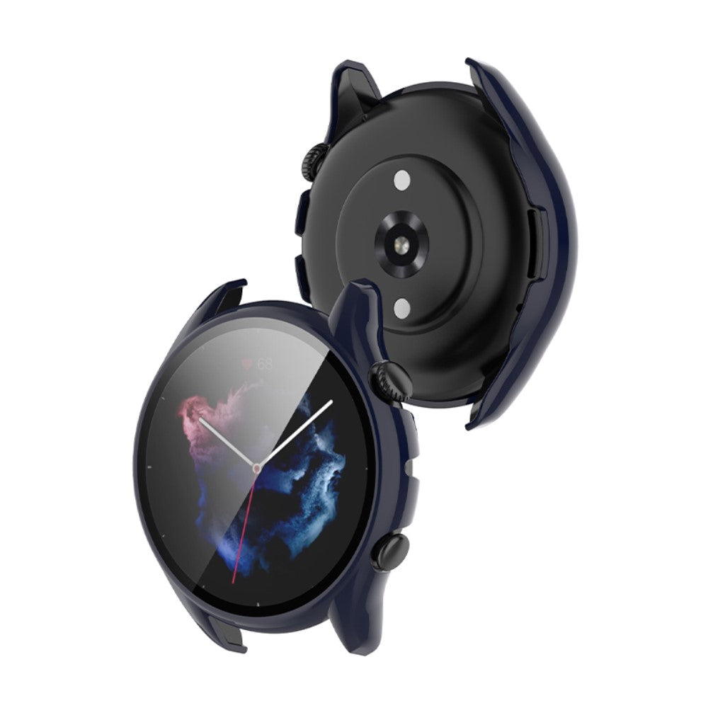 Mega Fed Amazfit GTR 3 / Amazfit GTR 3 Pro Cover med Skærmbeskytter i Plastik og Hærdet Glas - Blå#serie_4