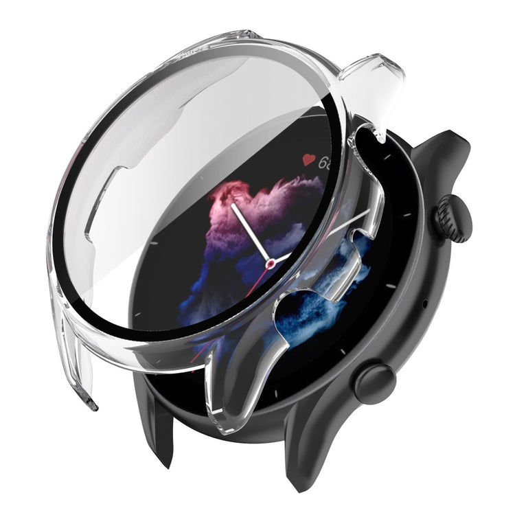 Super Flot Amazfit GTR 3 / Amazfit GTR 3 Pro Cover med Skærmbeskytter i Plastik og Hærdet Glas - Gennemsigtig#serie_2