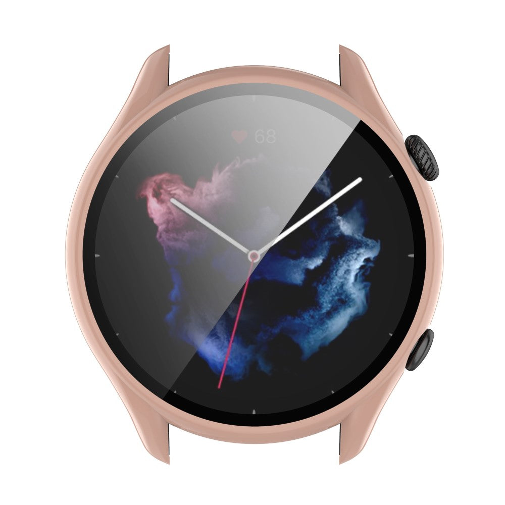 Super Flot Amazfit GTR 3 / Amazfit GTR 3 Pro Cover med Skærmbeskytter i Plastik og Hærdet Glas - Pink#serie_3