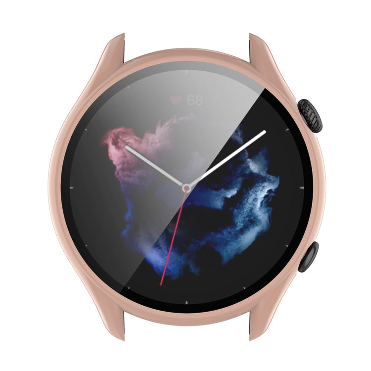 Super Flot Amazfit GTR 3 / Amazfit GTR 3 Pro Cover med Skærmbeskytter i Plastik og Hærdet Glas - Pink#serie_3