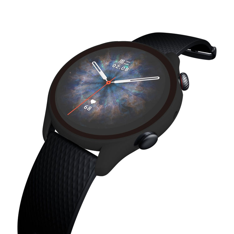 Mega Fint Amazfit GTR 3 / Amazfit GTR 3 Pro Cover med Skærmbeskytter i Plastik og Hærdet Glas - Sort#serie_1