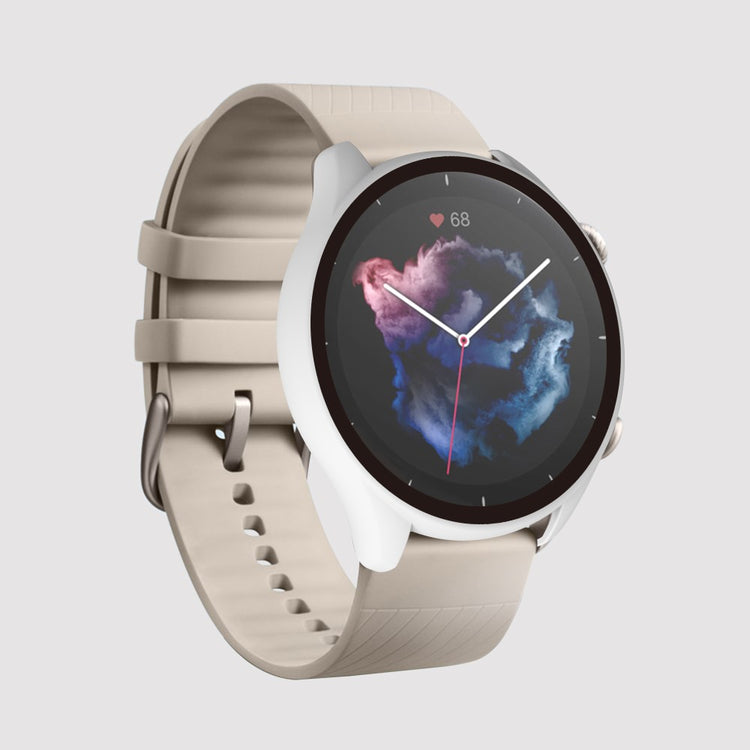 Mega Fint Amazfit GTR 3 / Amazfit GTR 3 Pro Cover med Skærmbeskytter i Plastik og Hærdet Glas - Hvid#serie_2