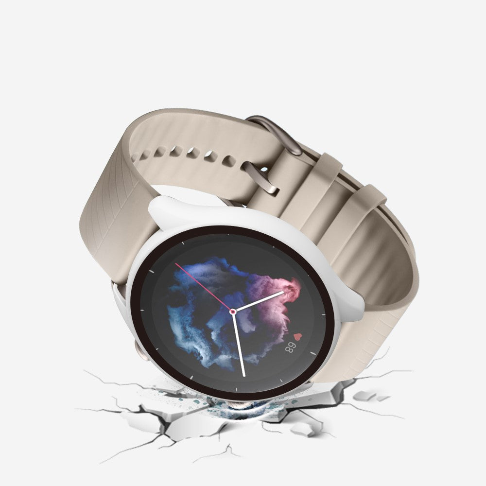 Mega Fint Amazfit GTR 3 / Amazfit GTR 3 Pro Cover med Skærmbeskytter i Plastik og Hærdet Glas - Hvid#serie_2