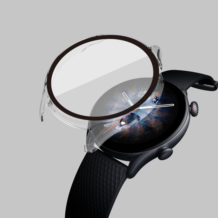 Mega Fint Amazfit GTR 3 / Amazfit GTR 3 Pro Cover med Skærmbeskytter i Plastik og Hærdet Glas - Gennemsigtig#serie_3