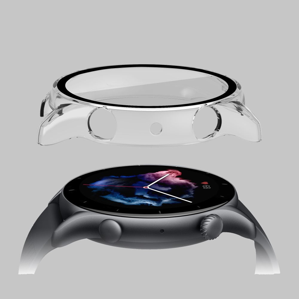Mega Fint Amazfit GTR 3 / Amazfit GTR 3 Pro Cover med Skærmbeskytter i Plastik og Hærdet Glas - Gennemsigtig#serie_3