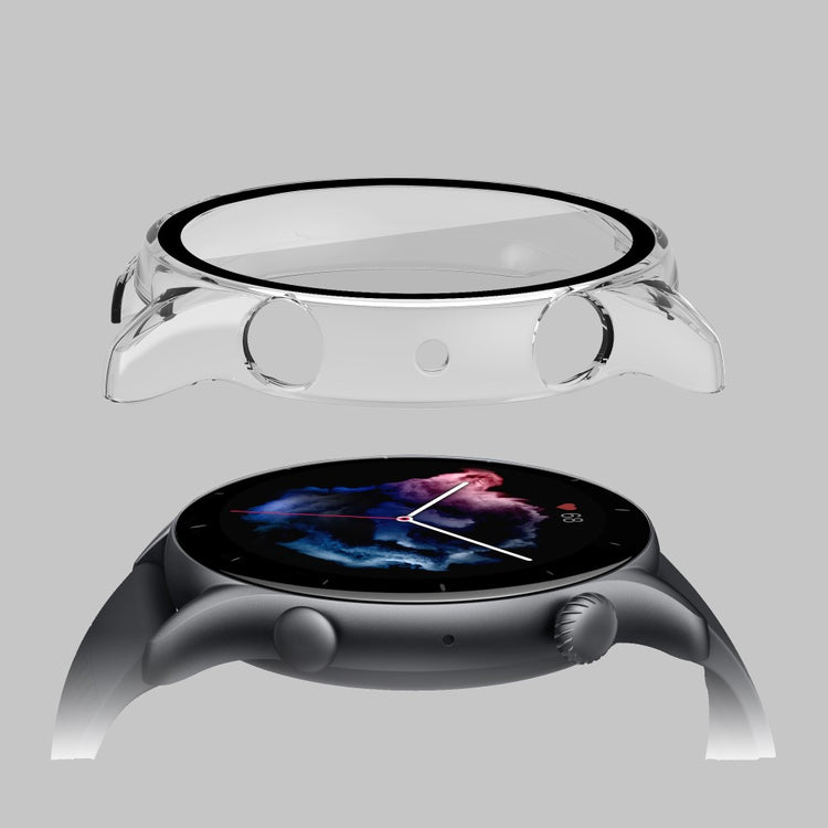 Mega Fint Amazfit GTR 3 / Amazfit GTR 3 Pro Cover med Skærmbeskytter i Plastik og Hærdet Glas - Gennemsigtig#serie_3