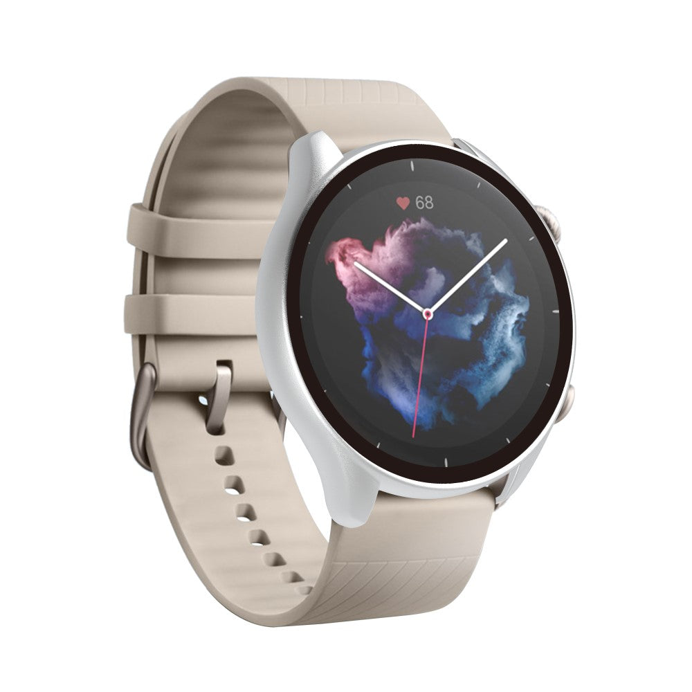 Mega Fint Amazfit GTR 3 / Amazfit GTR 3 Pro Cover med Skærmbeskytter i Plastik og Hærdet Glas - Sølv#serie_4