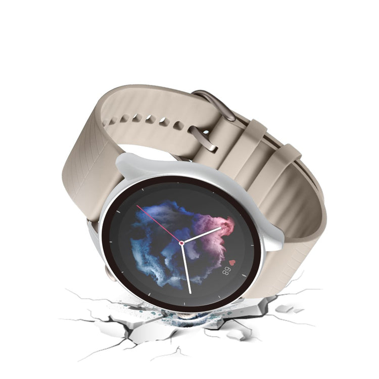Mega Fint Amazfit GTR 3 / Amazfit GTR 3 Pro Cover med Skærmbeskytter i Plastik og Hærdet Glas - Sølv#serie_4