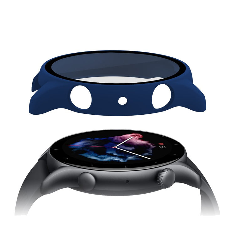 Mega Fint Amazfit GTR 3 / Amazfit GTR 3 Pro Cover med Skærmbeskytter i Plastik og Hærdet Glas - Blå#serie_6
