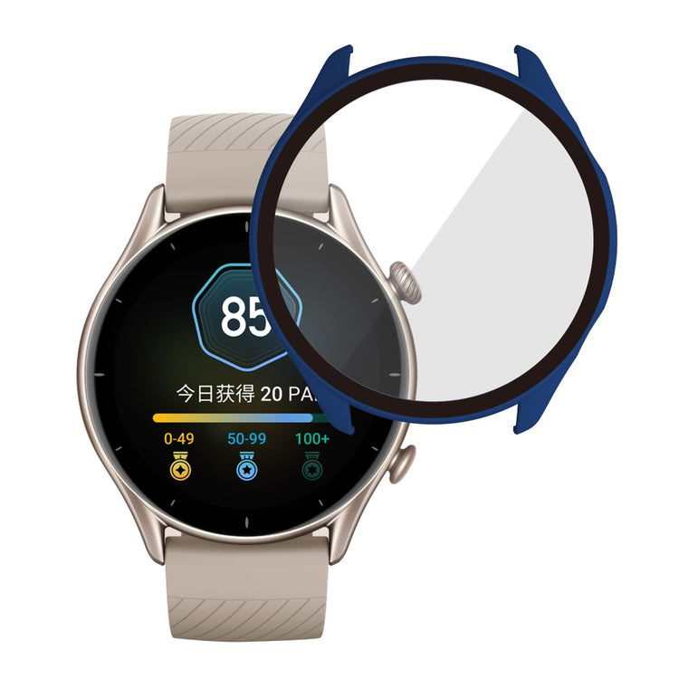 Mega Fint Amazfit GTR 3 / Amazfit GTR 3 Pro Cover med Skærmbeskytter i Plastik og Hærdet Glas - Blå#serie_6