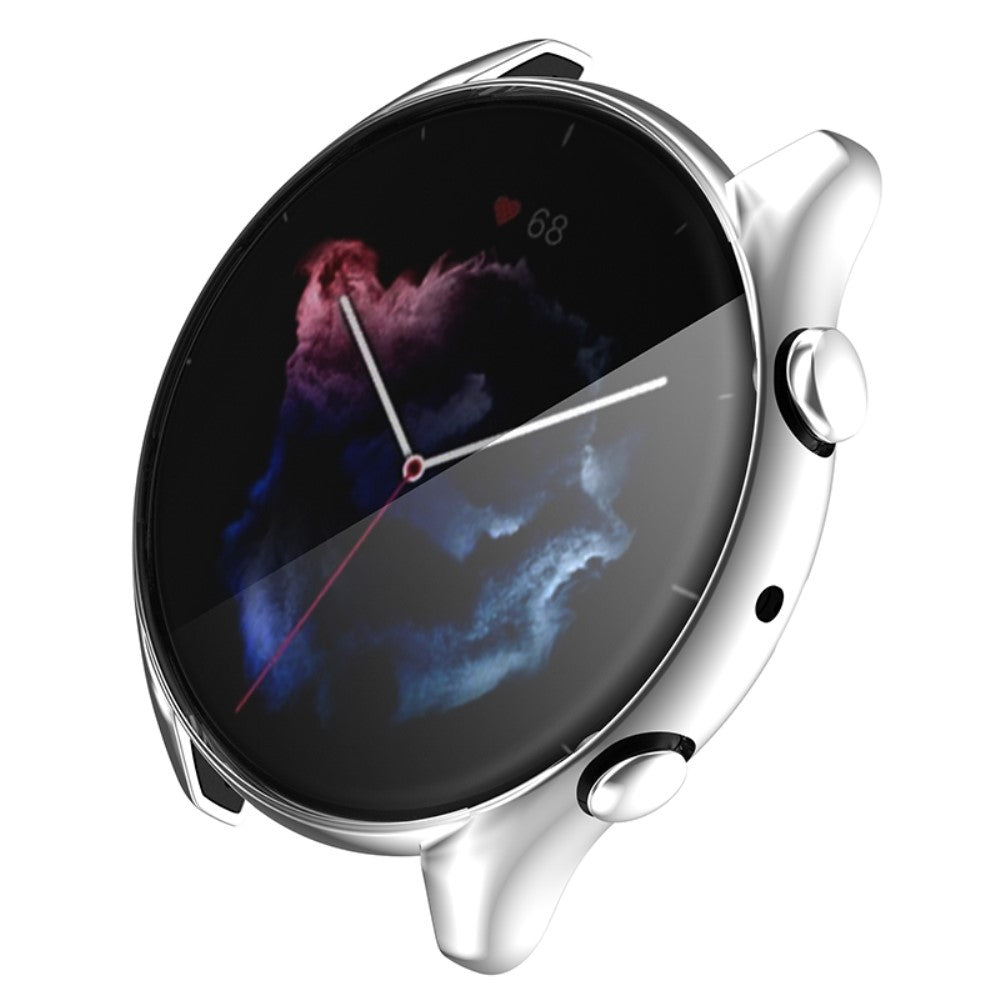 Mega Fed Amazfit GTR 3 / Amazfit GTR 3 Pro Cover med Skærmbeskytter i Silikone - Sølv#serie_1