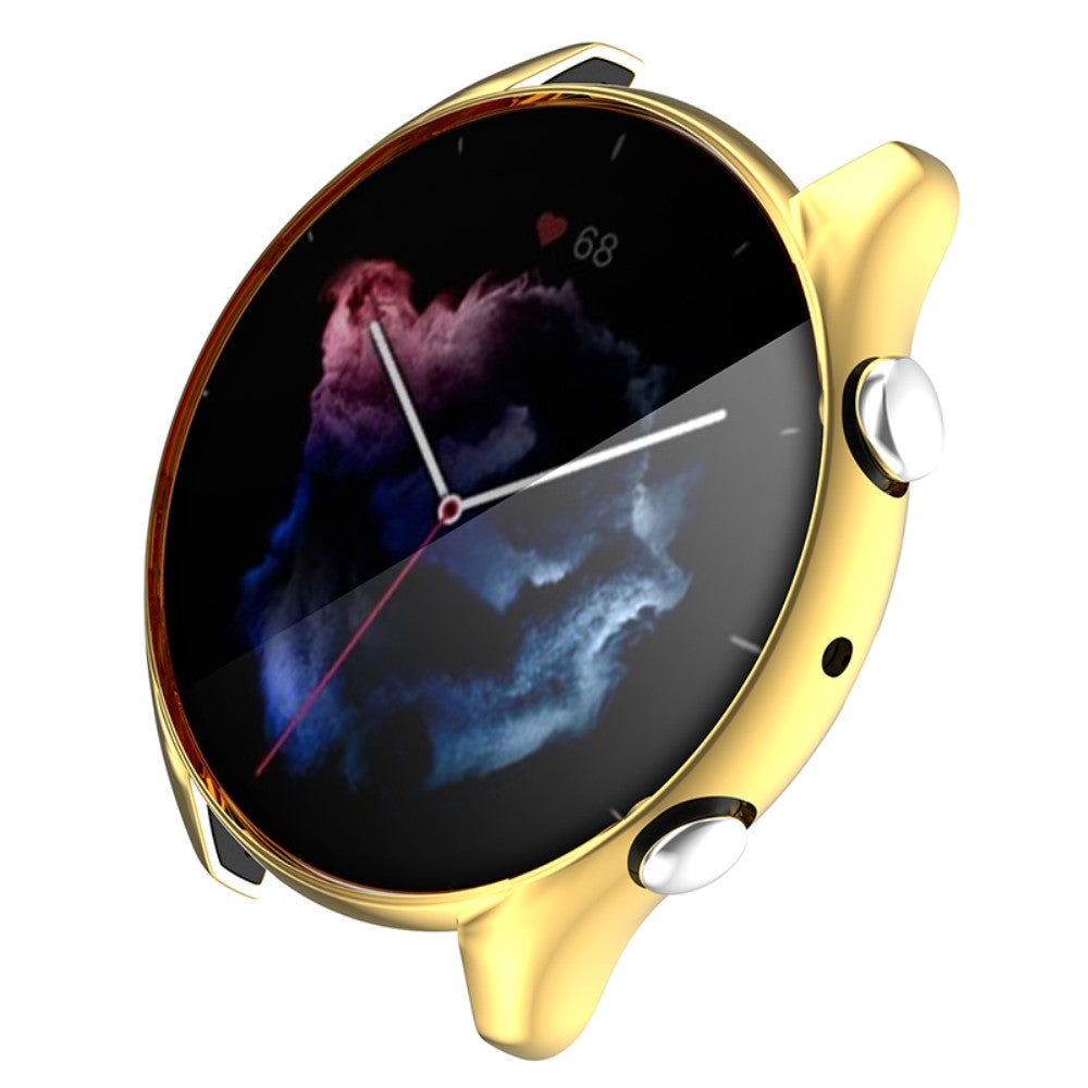 Mega Fed Amazfit GTR 3 / Amazfit GTR 3 Pro Cover med Skærmbeskytter i Silikone - Guld#serie_3