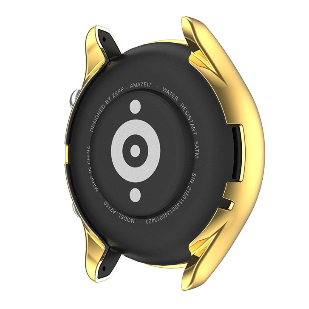 Mega Fed Amazfit GTR 3 / Amazfit GTR 3 Pro Cover med Skærmbeskytter i Silikone - Guld#serie_3