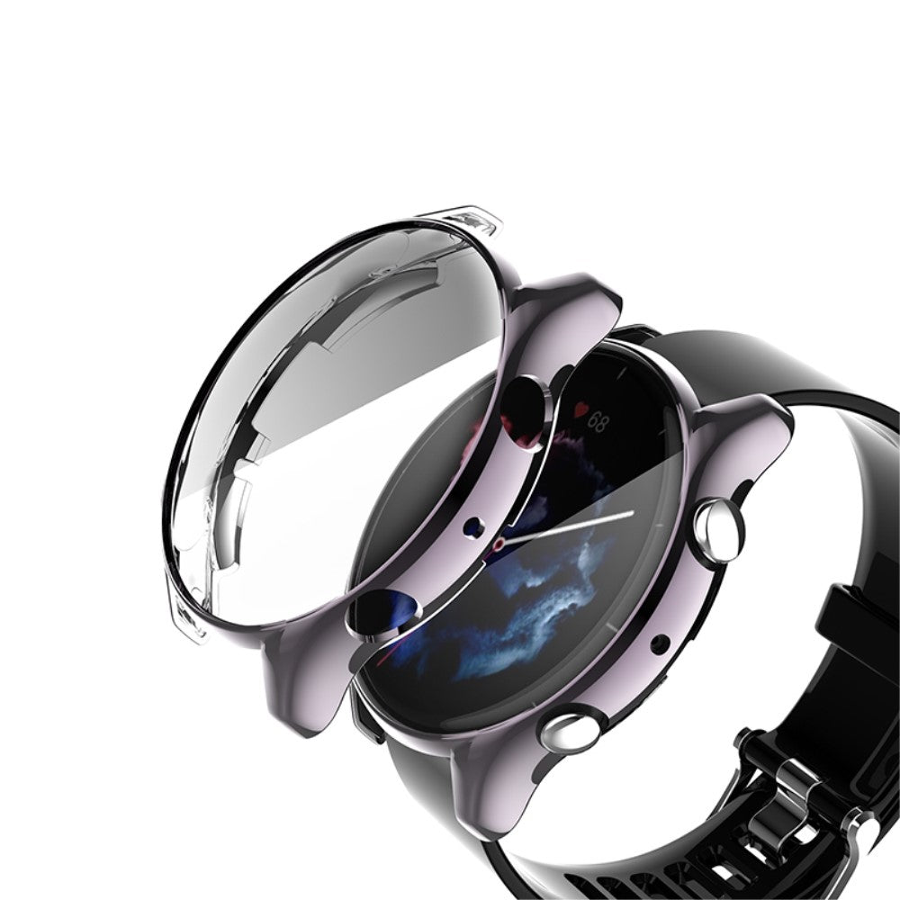 Mega Fed Amazfit GTR 3 / Amazfit GTR 3 Pro Cover med Skærmbeskytter i Silikone - Sølv#serie_4