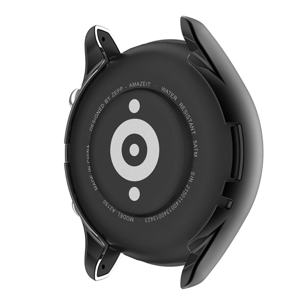 Mega Fed Amazfit GTR 3 / Amazfit GTR 3 Pro Cover med Skærmbeskytter i Silikone - Sort#serie_5