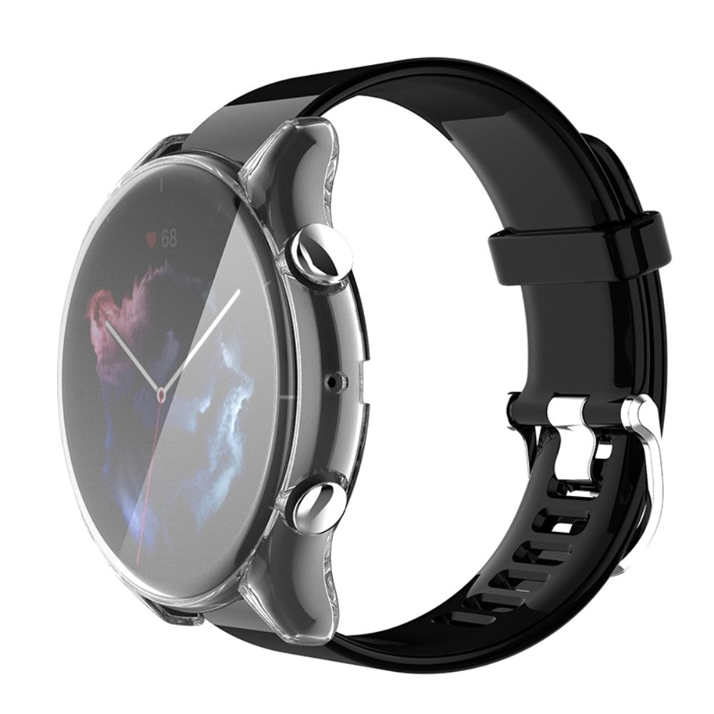 Super Fed Amazfit GTR 3 / Amazfit GTR 3 Pro Cover med Skærmbeskytter i Silikone - Gennemsigtig#serie_1